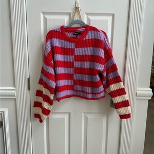 Blank NYC Red and Purple Striped Sweater